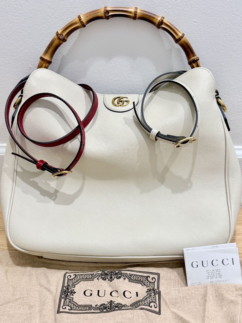 Gucci Diana NM Bamboo Tote Full Set w/ Multiple Straps and Receipt - Used 2x